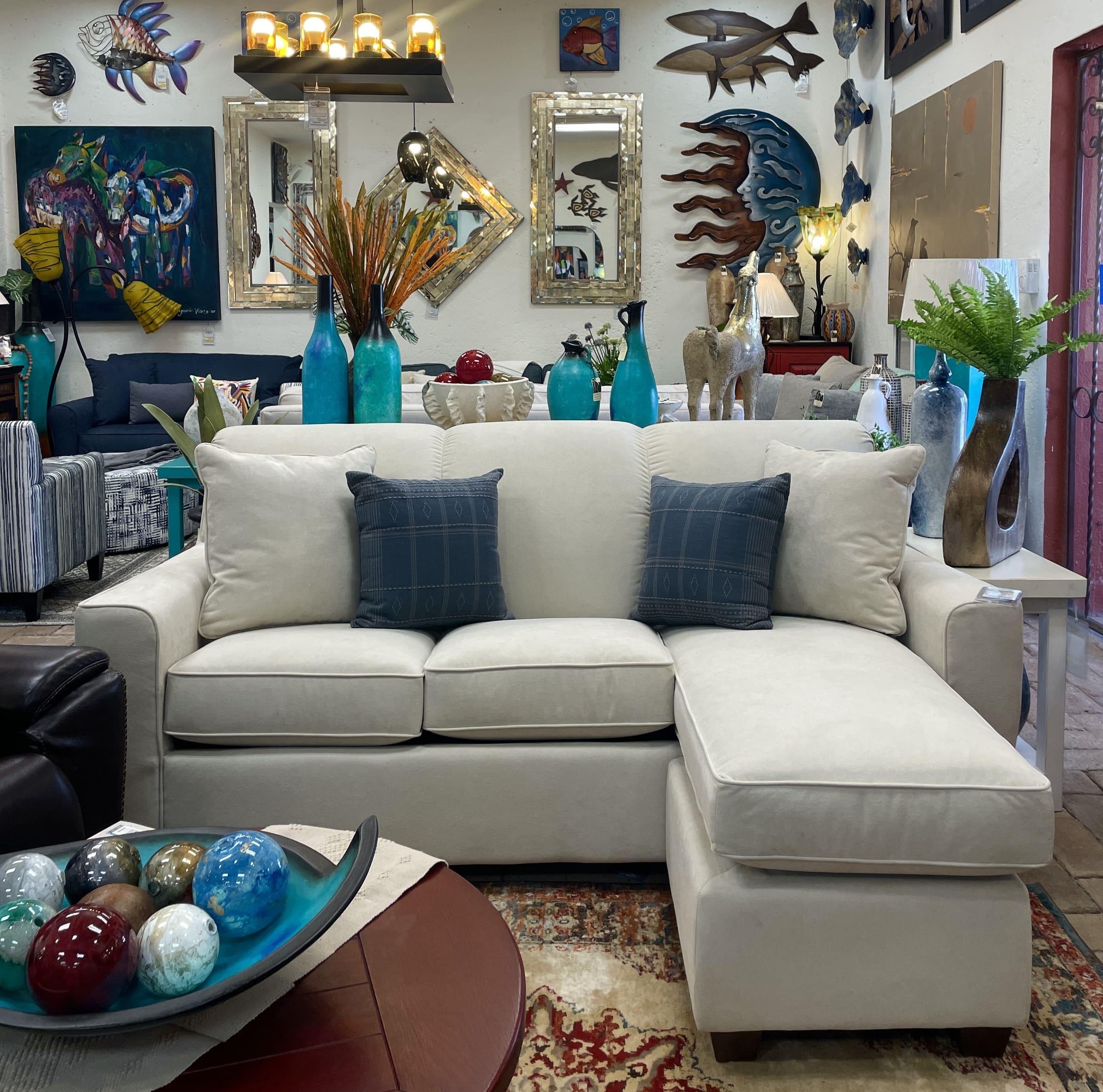 La-Z-Boy Piper Queen Sofa Sleeper with Adjustable Chaise, photographed in the Casa Bonita showroom
