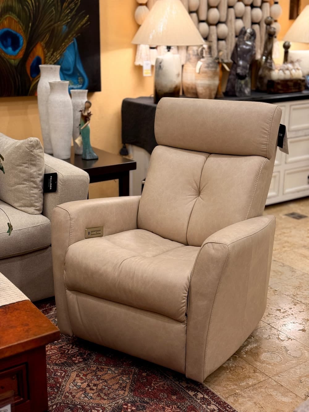 Palliser Prodigy Swivel Glider Power Recliner with Power Headrest, photographed in the Casa Bonita showroom