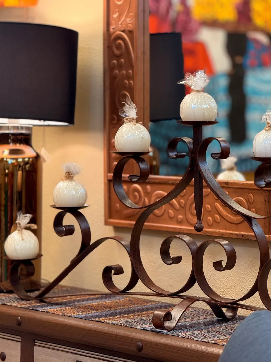 Large Wrought Iron Candle Holder