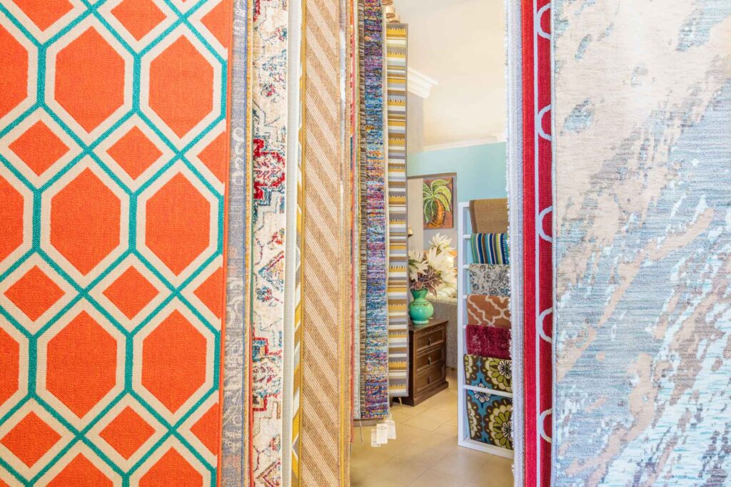 Collection of colorful area and accent rugs in Cabo San Lucas