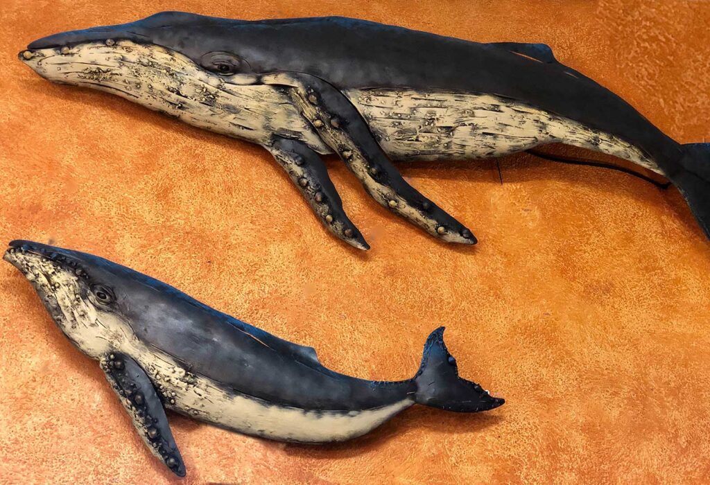 Ballena Metal Metal Wall Art of Two Whales Cabo San Lucas, Mexico