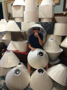 Assorted lampshades in different shapes and sizes for home