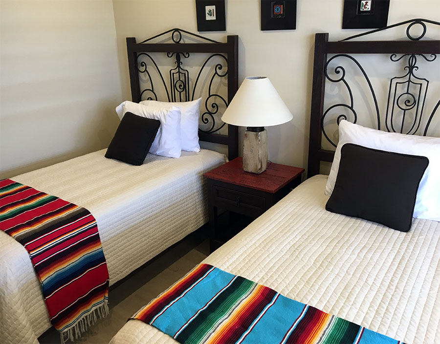 Mariposa Twins Black twin bed frames with iron details, made in Mexico and sold in Cabo San Lucas