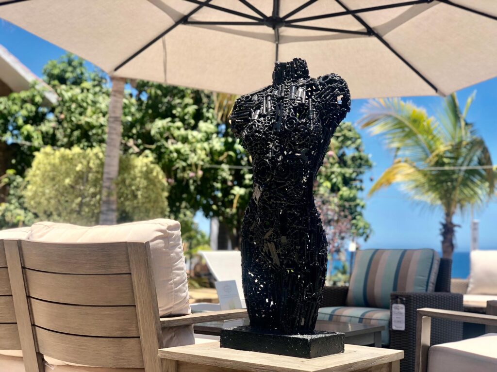Sotomayor Mujer Juan Sotomayor large metal sculpture of a woman figure