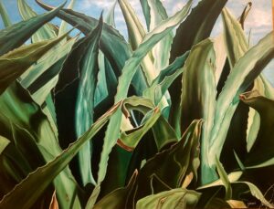 Painting of agave cacti for sale in Cabo San Lucas, Mexico