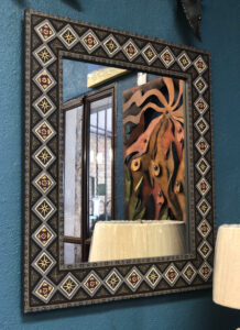 Rectangular hand painted in Mexico mirror