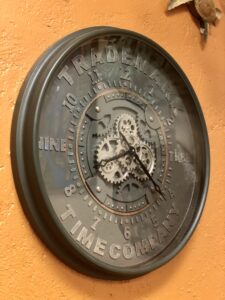 Large wall clock at furniture store in Cabo San Lucas, Mexico