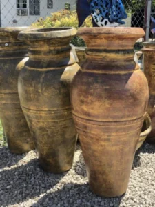 Large clay outdoor pots made in Mexico, for sale at Lake of the Ozarks