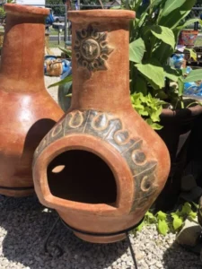 Mexican clay chimenea pot for patio, for sale at Lake of the Ozarks