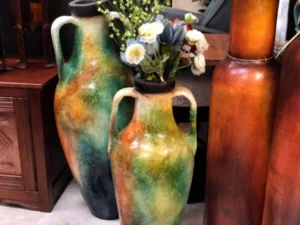Multicolor vases with handles
