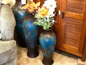 Blue floor urns for home decoration