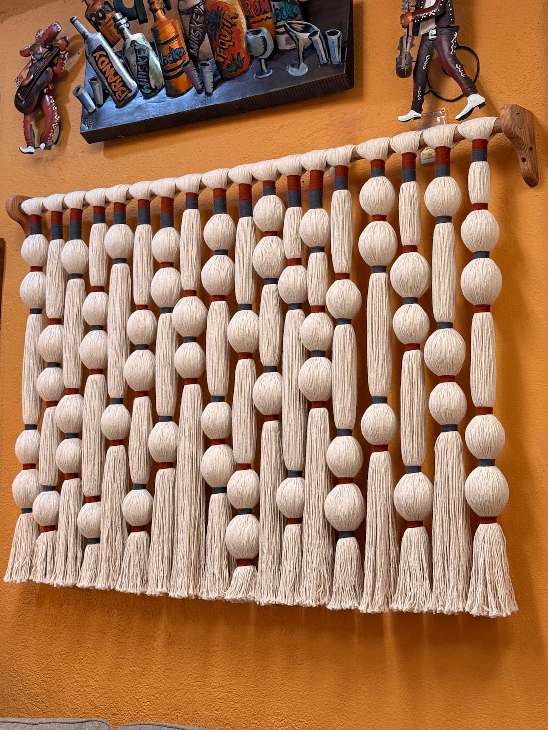 Wall Hanging with Blue and Red Accents