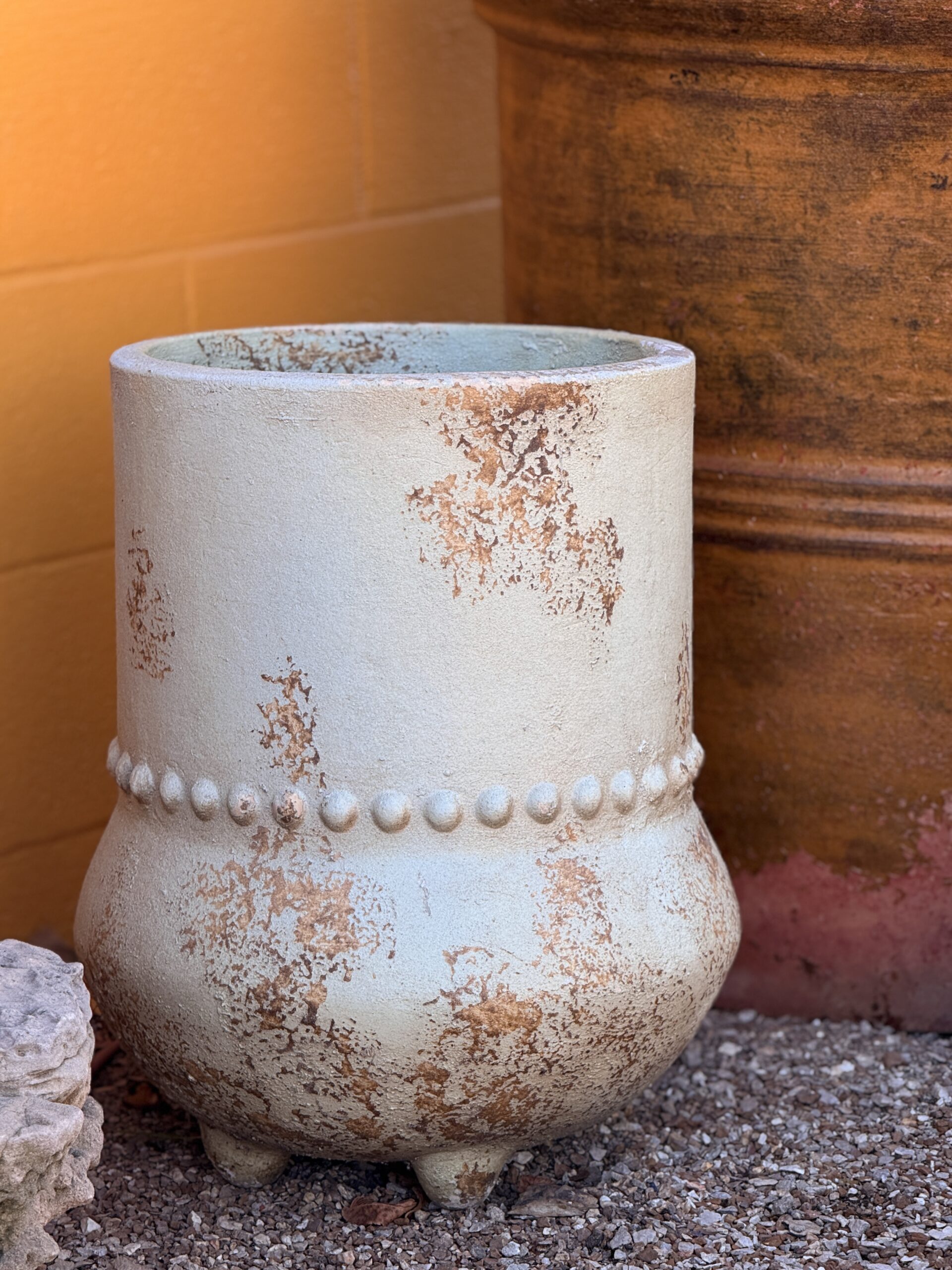with Aged Finish and Beaded Detail