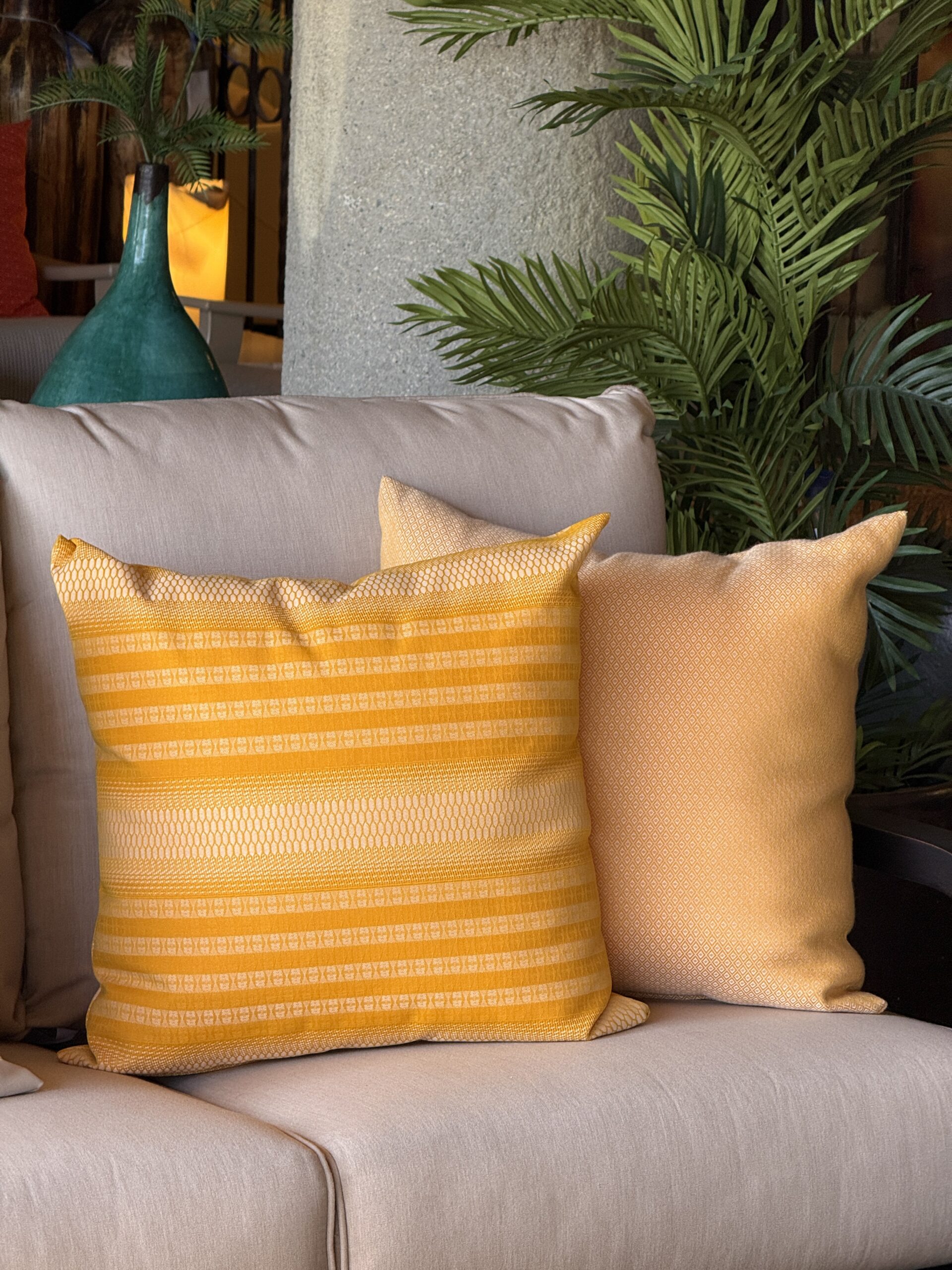 Outdoor Decorative Pillows in Yellow
