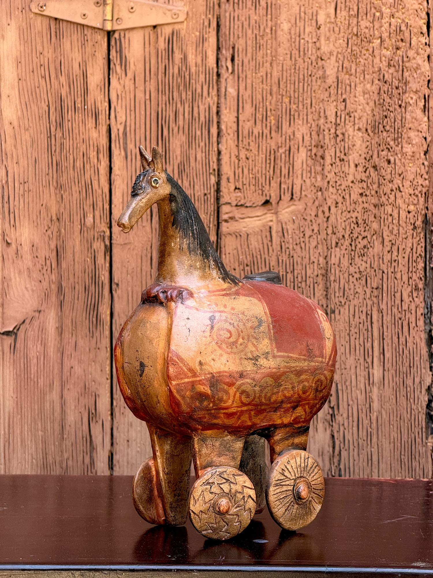 Small clay sculpture with weathered finish