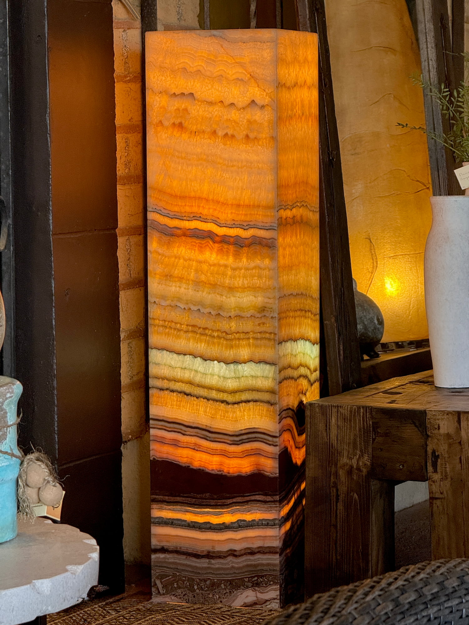 Crafted with natural onyx stone