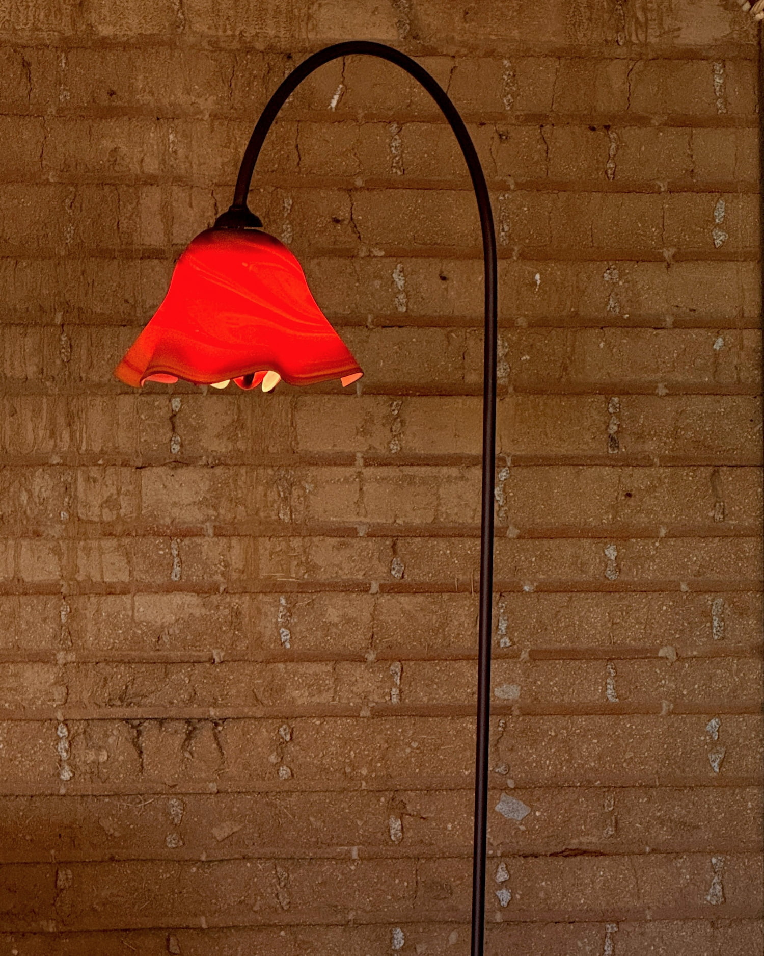 Handblown glass floor lamp