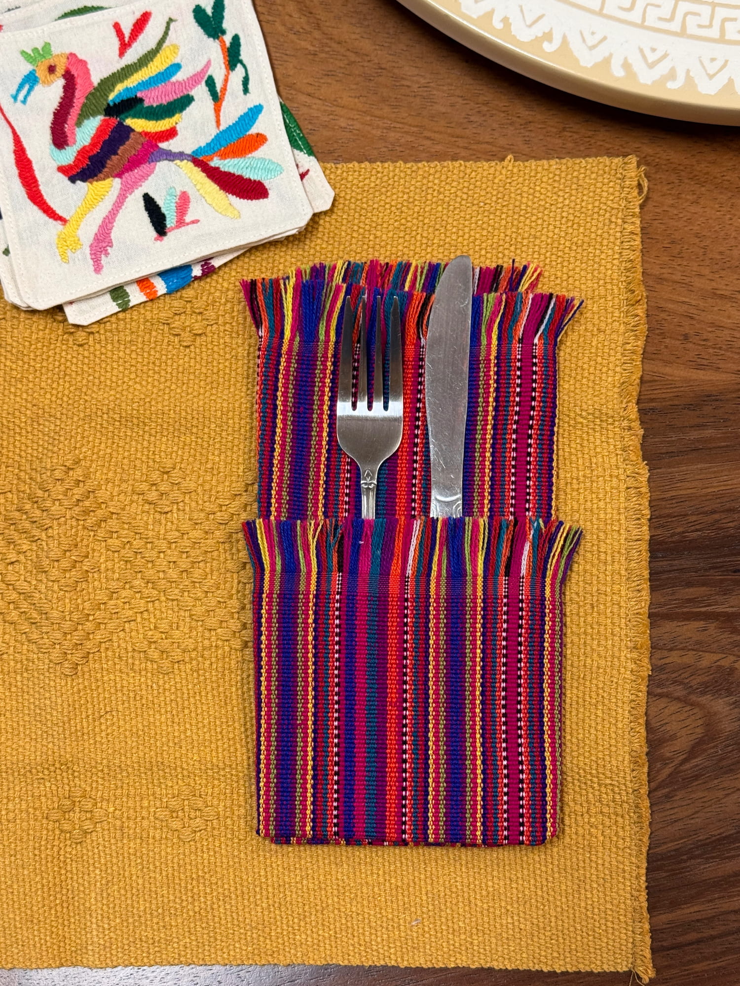 One of the many table linen combinations
